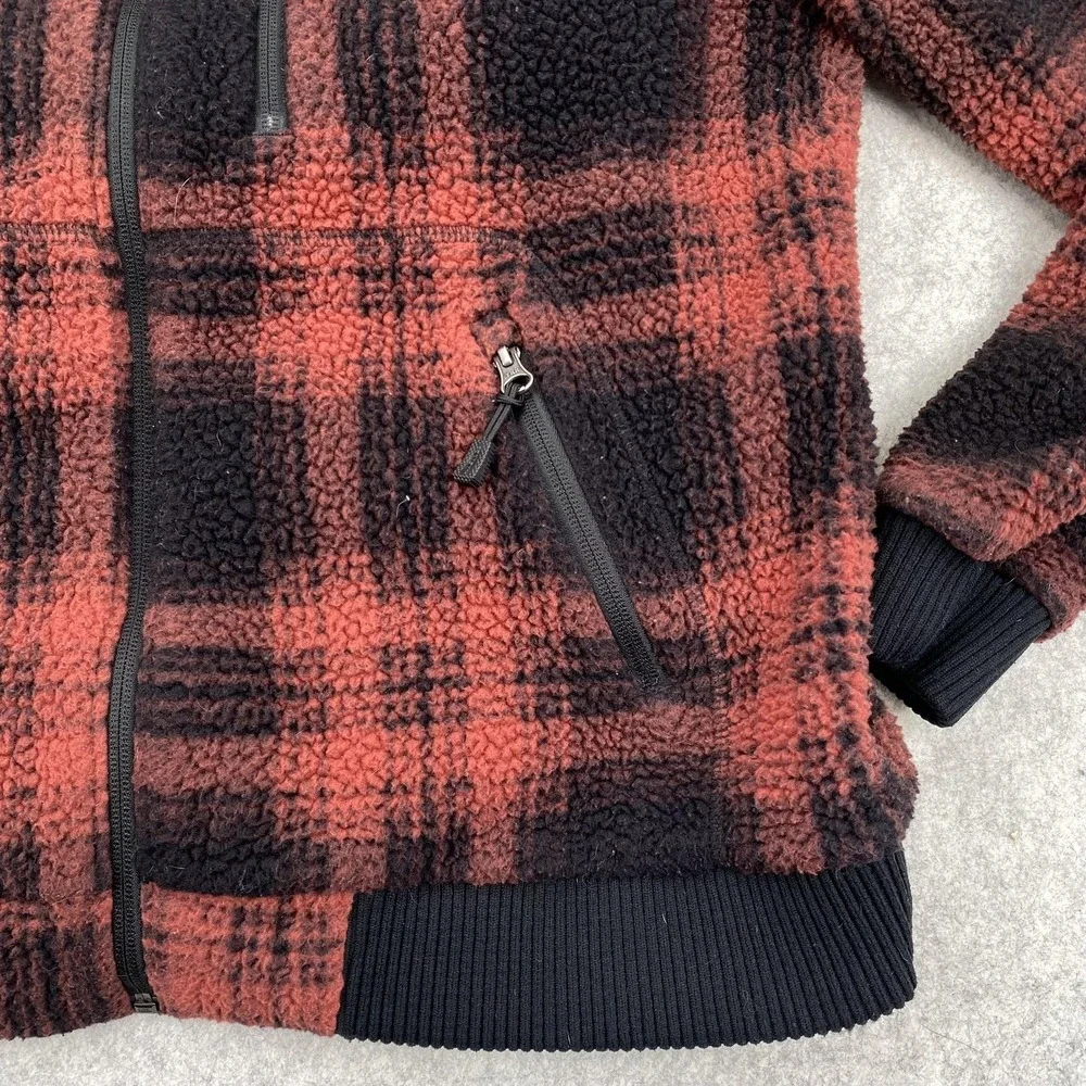Carhartt Jacket Youth L 12-14 Red Plaid Sherpa Fleece Full Zip Pockets Warm